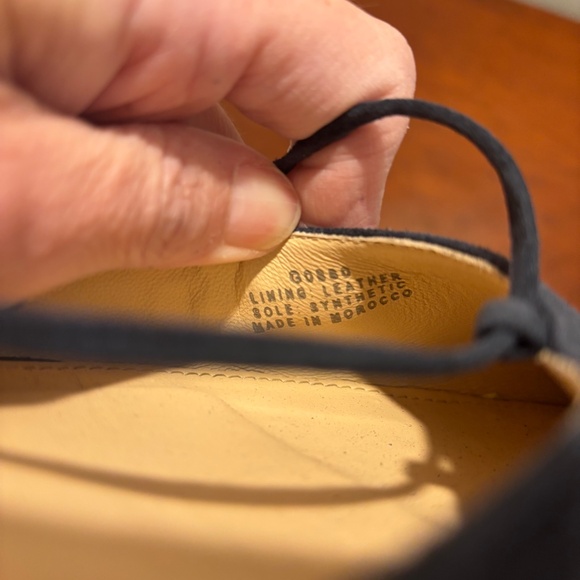 J. Crew Suede Lace Up Pointed Toe Flats in Navy Size 8 - Picture 8 of 8